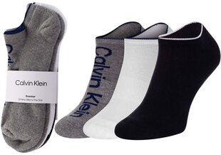 Calvin Klein meeste sokid, 3 paari, valge/must/hall 701218724 003 39814 цена и информация | Мужские носки | kaup24.ee