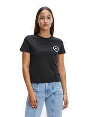 Naiste T-särk Tommy Hilfiger TJW REGULAR FLORAL BADGE TEE, must DW0DW11283 BDS 40819 цена и информация | Женские футболки | kaup24.ee