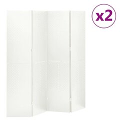 4 paneeliga ruumijagaja 2 tk, valge, 160 x 180 cm, teras, vidaXL цена и информация | Мобильные стенки | kaup24.ee