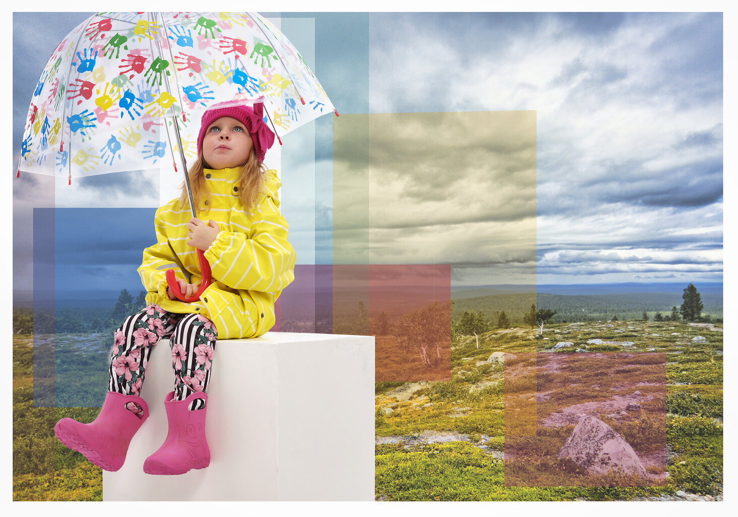 Huppa laste voodriga vihmajope JACKIE, kollane-valge hind ja info | Tüdrukute joped ja mantlid | kaup24.ee