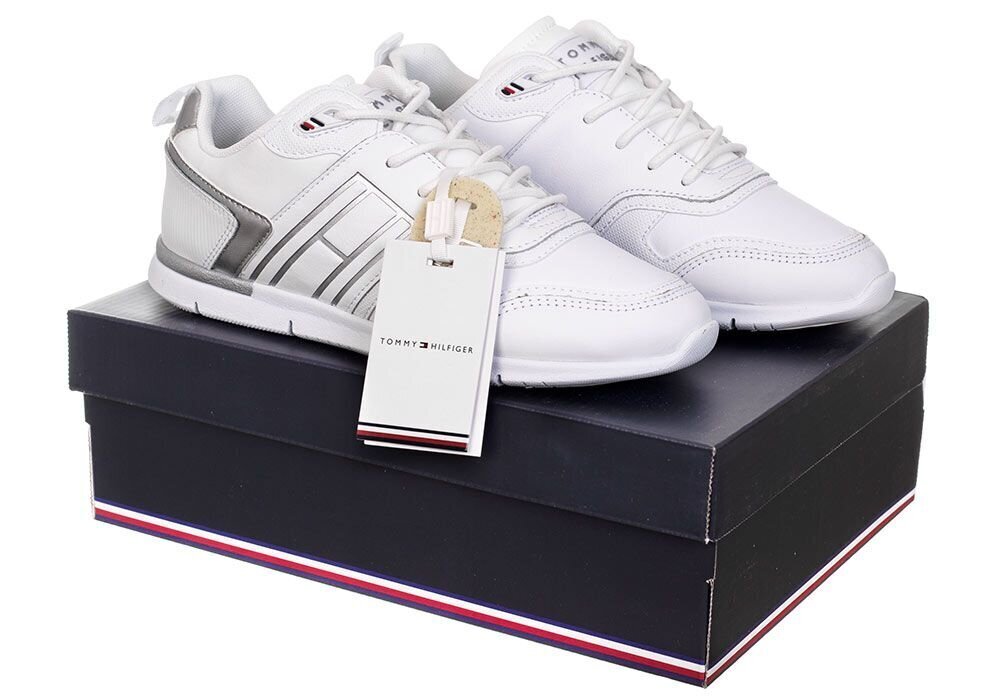 Naiste jalatsid Tommy Hilfiger METALLIC LIGHTWEIGHT SNEAKER WHITE FW0FW05693 YBR 26884 цена и информация | Naiste spordi- ja vabaajajalatsid | kaup24.ee