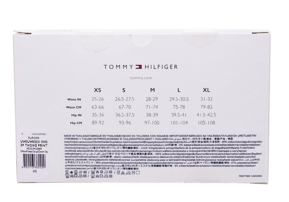 Naiste stringid Tommy Hilfiger, 3 paari THONG PRINT UW0UW02521 0W2 26637 цена и информация | Naiste aluspüksid | kaup24.ee