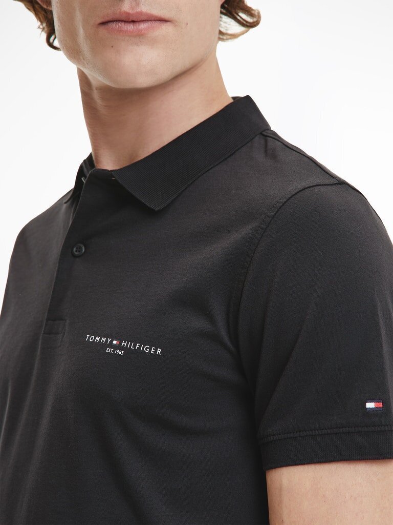 Meeste polosärk Tommy Hilfiger CLEAN JERSEY SLIM POLO, must MW0MW18282 BDS 38357 hind ja info | Meeste T-särgid | kaup24.ee