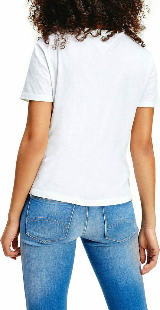 Tommy Hilfiger naiste T-särk TJW SLIM JERSEY V NECK, valge DW0DW09195 YBR 39199 цена и информация | Naiste T-särgid, topid | kaup24.ee