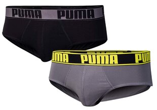 Puma meeste püksid ACTIVE BRIEF 2 paari, hall/must 906954 02 40002 hind ja info | Meeste aluspesu | kaup24.ee