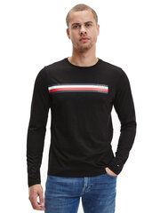 Мужская футболка Tommy Hilfiger LICED BAR LONG SLEEVE TEE, черная MW0MW20166 BDS 41092 цена и информация | Мужские футболки | kaup24.ee