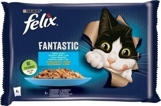 Nestle FELIX .4x85g Fantastiline kalamaitse köögiviljadega, tarretis lõhe suvikõrvitsaga, forell roheliste ubadega / 12 hind ja info | Konservid kassidele | kaup24.ee