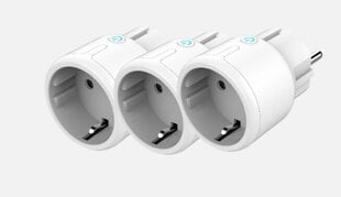 Nutipistik Deltaco Smart Home LED indikaatoriga, WiFi 2.4GHz, 1xCEE 7/3, 15A.3 tk., Valge цена и информация | Выключатели, розетки | kaup24.ee