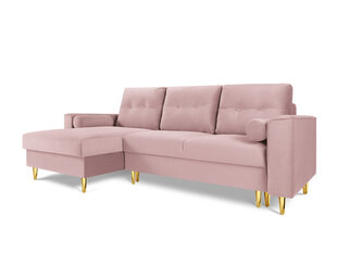Pehme nurgadiivan Micadoni Home Leona 4S, roosa/kuldne värv цена и информация | Угловые диваны | kaup24.ee