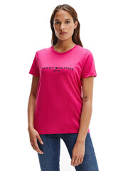 Женская футболка Tommy Hilfiger T-SHIRT TH ESS HILFIGER C-NK REG TEE SS MAGENTA WW0WW28681 TZO 41810 цена и информация | Женские футболки | kaup24.ee