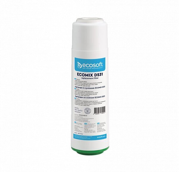 Kassett Ecosoft materjaliga Ecomixd, 2,5 "x 10" цена и информация | Veefiltrid | kaup24.ee