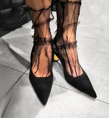 Jeseca черные прозрачные носки (2 пары) цена и информация | Женские носки из ангорской шерсти | kaup24.ee