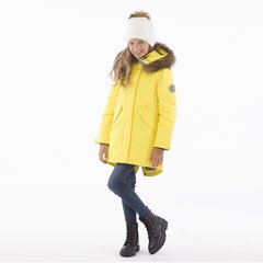 Huppa tüdrukute talveparka naturaalkarvaga VIVIAN 1, kollane цена и информация | Куртки, пальто для девочек | kaup24.ee