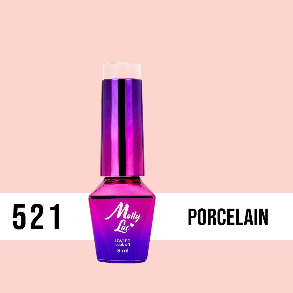 Geellakk MollyLac - I’M THE NUDELOVER Porcelain 5ml Ei 521 цена и информация | Küünelakid, küünetugevdajad | kaup24.ee