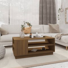 vidaXL kohvilaud, pruun tamm, 102 x 55 x 43 cm, puitlaastplaat hind ja info | Diivanilauad | kaup24.ee