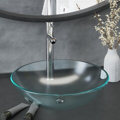 vidaXL vannitoavalamu kraani ja äravoolupesaga, matt karastatud klaas hind ja info | Kraanikausid, valamud | kaup24.ee