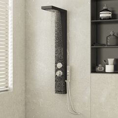 vidaXL dušipaneeli süsteem, alumiinium, must hind ja info | Komplektid ja dušipaneelid | kaup24.ee