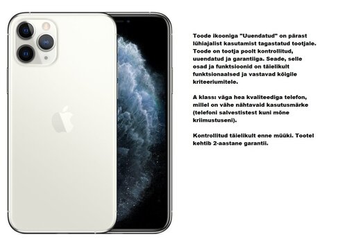 Apple iPhone 11 Pro Max (обновленный), 256 ГБ, серебристый цена и информация | Мобильные телефоны | kaup24.ee