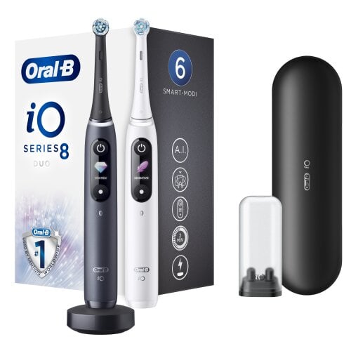 Oral-B iO8 Series Duo Pack Black Onyx /White hind ja info | Elektrilised hambaharjad | kaup24.ee