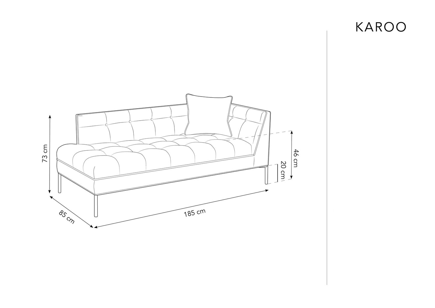 Kušett Micadoni Home Karoo 1S, hall hind ja info | Diivanid ja diivanvoodid | kaup24.ee