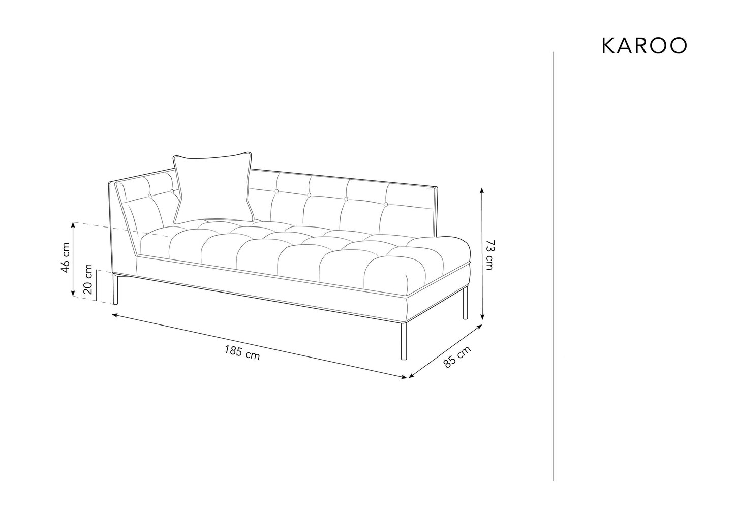 Kušett Micadoni Home Karoo 1S, hall hind ja info | Diivanid ja diivanvoodid | kaup24.ee