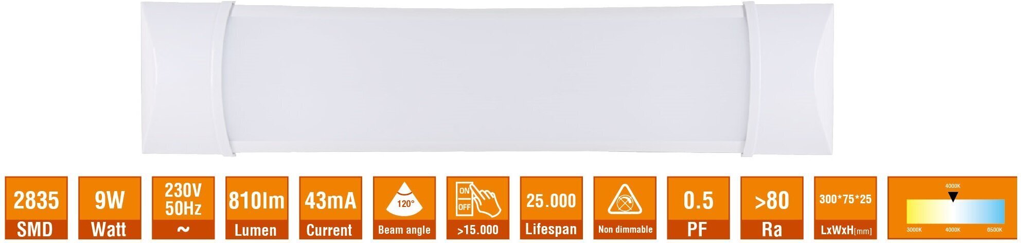 LED valgus 9W BARY hind ja info | Süvistatavad ja LED valgustid | kaup24.ee