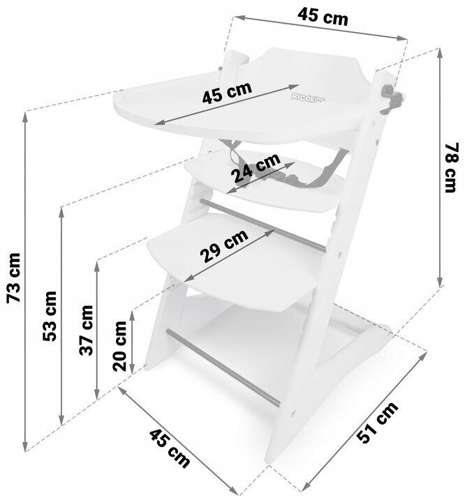 Multifunktsionaalne söötmistool Ricokids Loni цена и информация | Laste söögitoolid | kaup24.ee