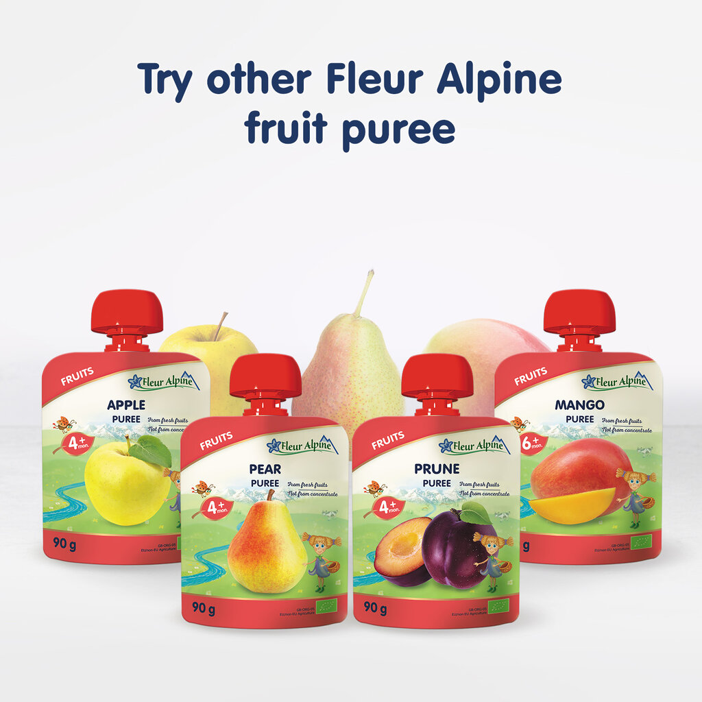 "Pirn" orgaaniline püree FLEUR ALPINE, alates 4 elukuust, 90 g x 6 цена и информация | Püreed | kaup24.ee