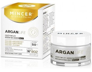 Toitev päeva- ja öökreem koos argaaniõliga Mincer Pharma Argan Life No.802, 50 ml цена и информация | Кремы для лица | kaup24.ee