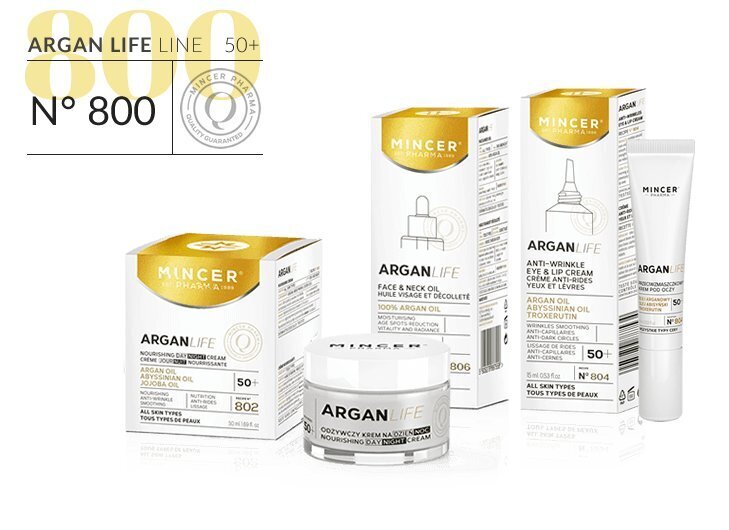 Niisutav näo- ja kaelanahaseerum argaaniaõliga Mincer Pharma Argan Life No806 15 ml hind ja info | Näoõlid, seerumid | kaup24.ee