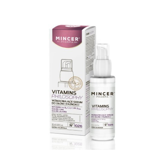 Pinguldav seerum kätele ja küüntele Mincer Pharma Vitamins Philosophy 30 ml hind ja info | Kehakreemid, losjoonid | kaup24.ee