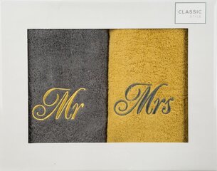 Rätikute komplekt Mr&Mrs, 2 tk. hind ja info | Rätikud, saunalinad | kaup24.ee