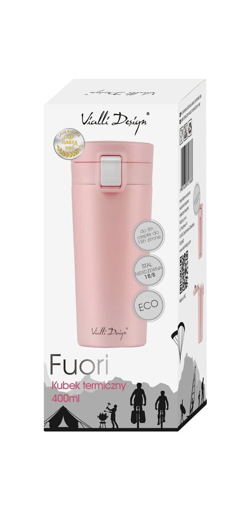 Vialli Design termostass Fuori, 400 ml, roosa hind ja info | Termosed, termostassid | kaup24.ee
