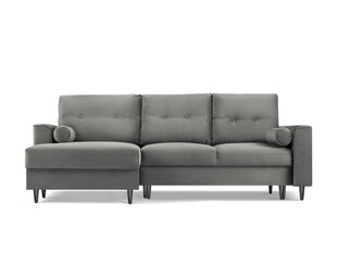 Мягкий уголок Micadoni Home Leona 4S, серый/черный цвет цена и информация | Угловые диваны | kaup24.ee