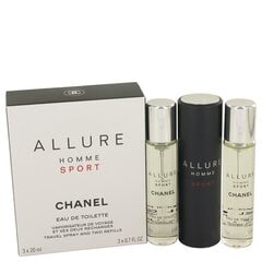 Chanel Allure Sport EDT meestele 3x20 ml hind ja info | Meeste parfüümid | kaup24.ee