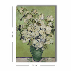 Reproduktsioon Still Life: Vase with Pink Roses hind ja info | Seinapildid | kaup24.ee