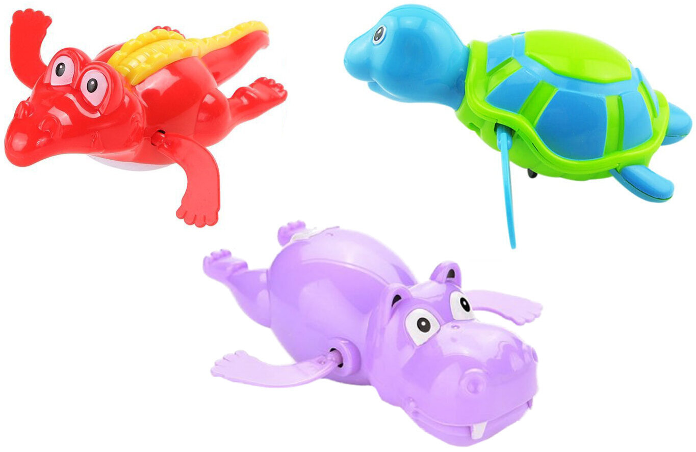Krokodill, jõehobu, kilpkonn ujuv üleskeeratav цена и информация | Imikute mänguasjad | kaup24.ee