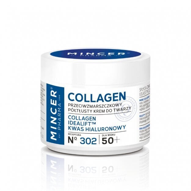 Väherasvane näokreem küpsele nahale Mincer Pharma Collagen 50+ nr. 302 50 ml hind ja info | Näokreemid | kaup24.ee