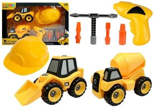 Lahtivõetav ehitusauto komplekt koos kiivri ja tööriistadega hind ja info | Poiste mänguasjad | kaup24.ee
