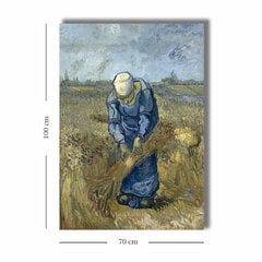 Reproduktsioon Peasant Woman Binding Sheaves (after Millet) hind ja info | Seinapildid | kaup24.ee