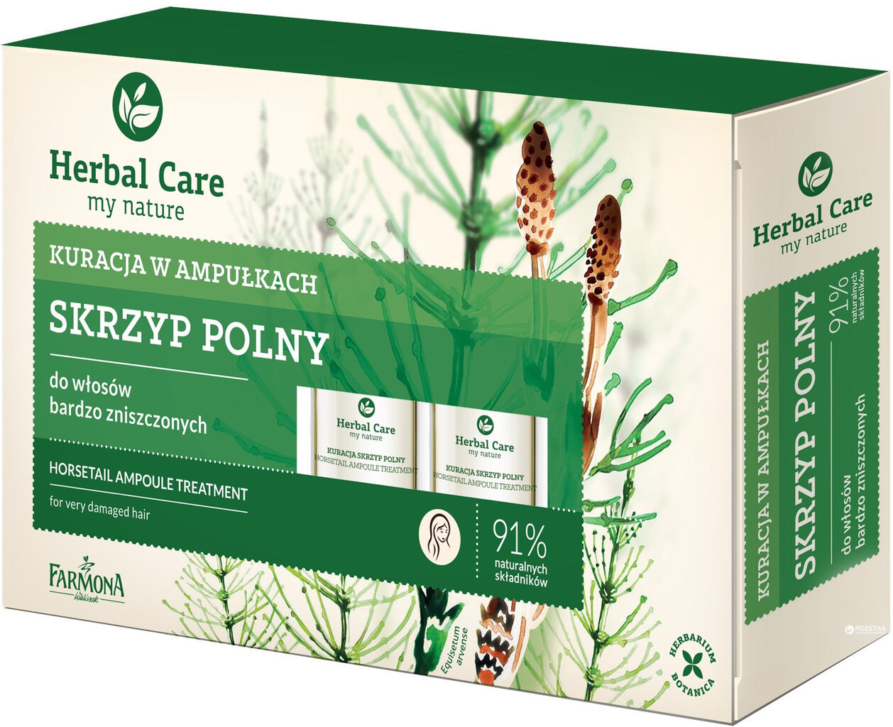 Juukseid tugevdav seerum korte ja aaloe ekstraktiga Farmona Herbal Care 5x5 ml hind ja info | Maskid, õlid, seerumid | kaup24.ee