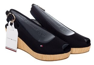 Naiste sandaalid Tommy Hilfiger ICONIC ELBA SLING BACK WEDGE BLACK FW0FW04788 BDS 14975 цена и информация | Женские босоножки | kaup24.ee