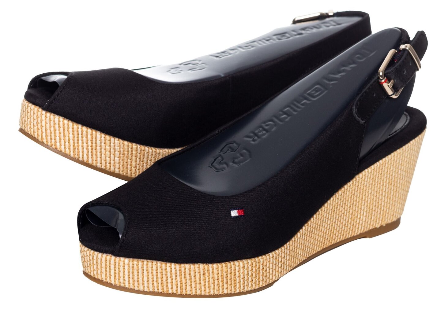 Naiste sandaalid Tommy Hilfiger ICONIC ELBA SLING BACK WEDGE BLACK FW0FW04788 BDS 14975 hind ja info | Naiste sandaalid | kaup24.ee