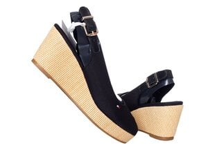 Naiste sandaalid Tommy Hilfiger ICONIC ELBA SLING BACK WEDGE BLACK FW0FW04788 BDS 14975 цена и информация | Женские босоножки | kaup24.ee