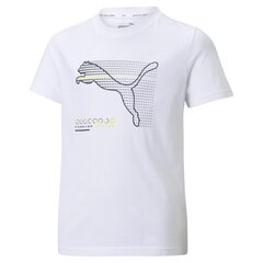 Poiste vabaajasärk Puma Active Sports Graphic Tee B - 58585552, valge hind ja info | Poiste särgid | kaup24.ee