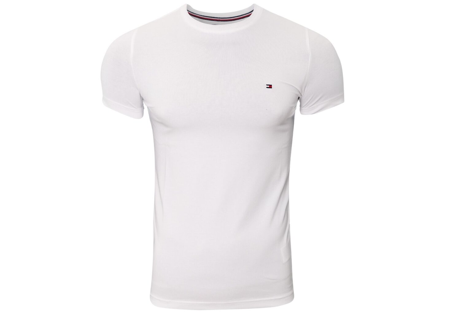 Meeste T-särk TOMMY HILFIGER CORE STRETCH SLIM VNECK TEE, valge 0867896625 100 цена и информация | Meeste T-särgid | kaup24.ee