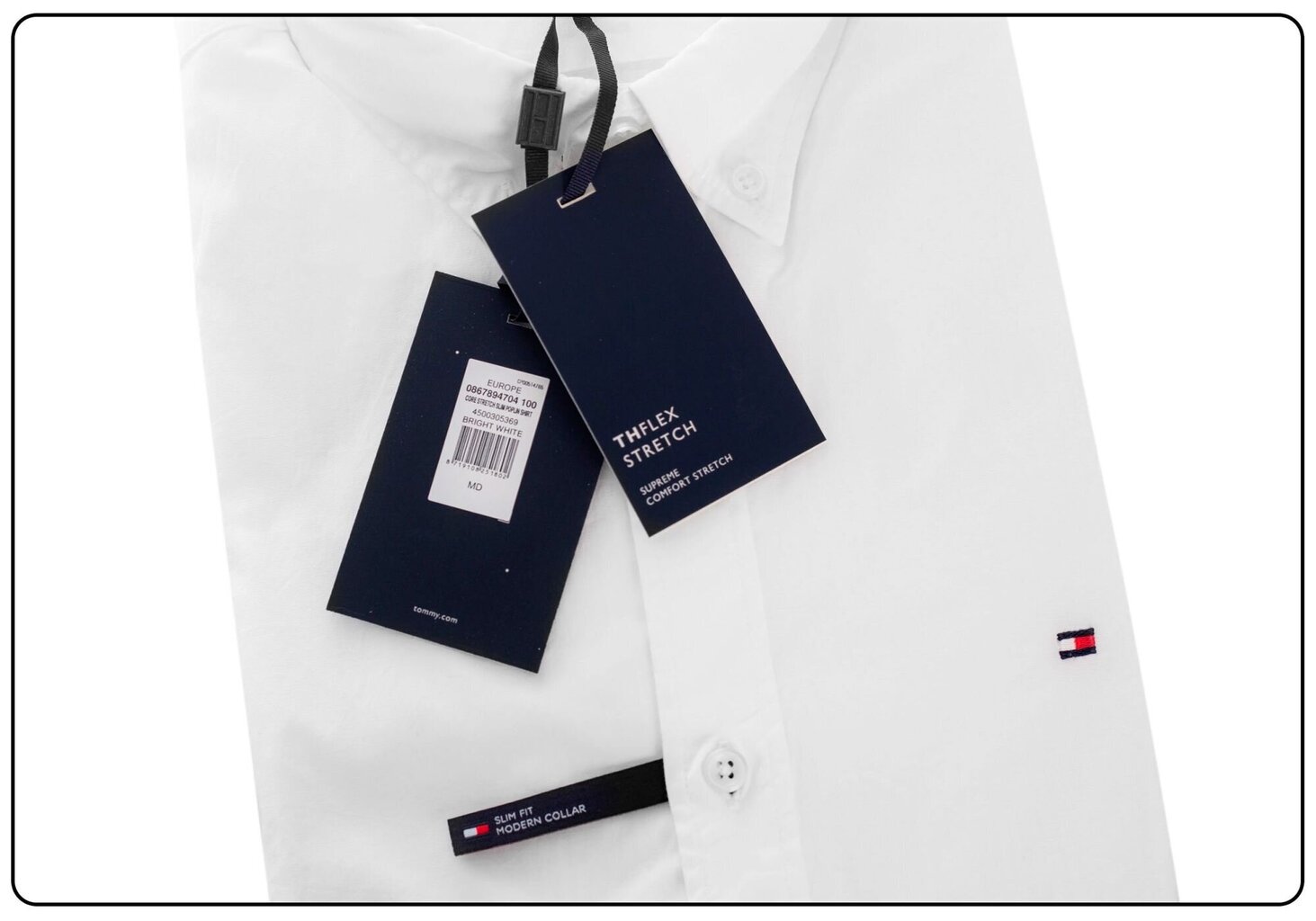 Meeste särk TOMMY HILFIGER CORE STRETCH SLIM POPLIN SHIRT, valge 867894704 100 цена и информация | Meeste särgid ja triiksärgid | kaup24.ee