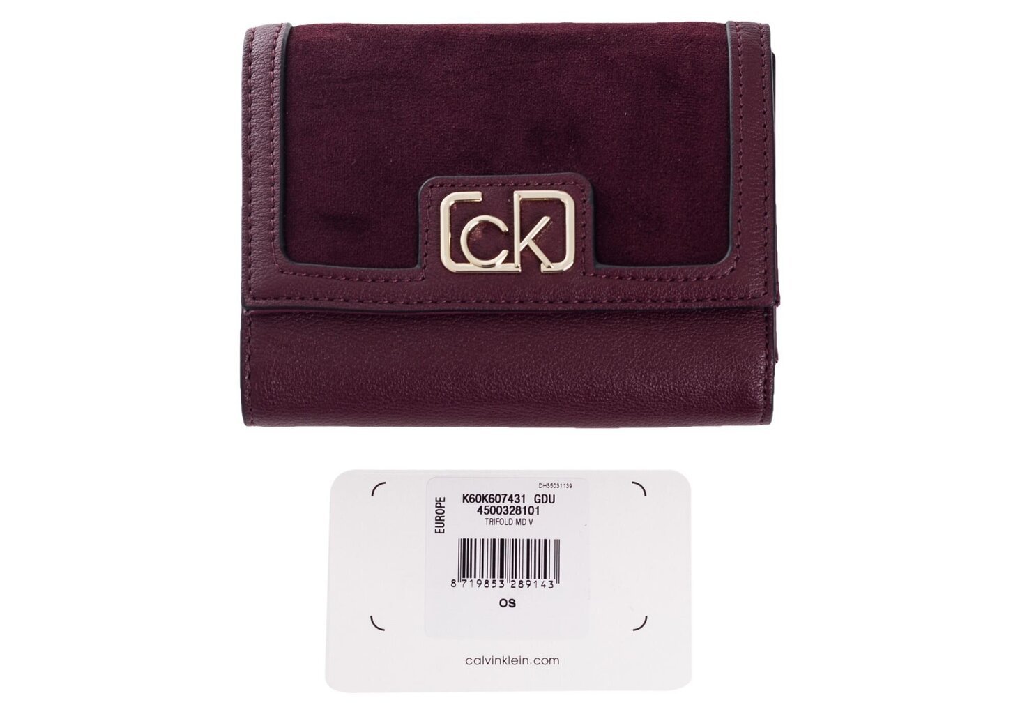 Naiste rahakott Calvin Klein TRIFOLD MD V, bordoo K60K607431 GDU 36743 цена и информация | Naiste rahakotid | kaup24.ee