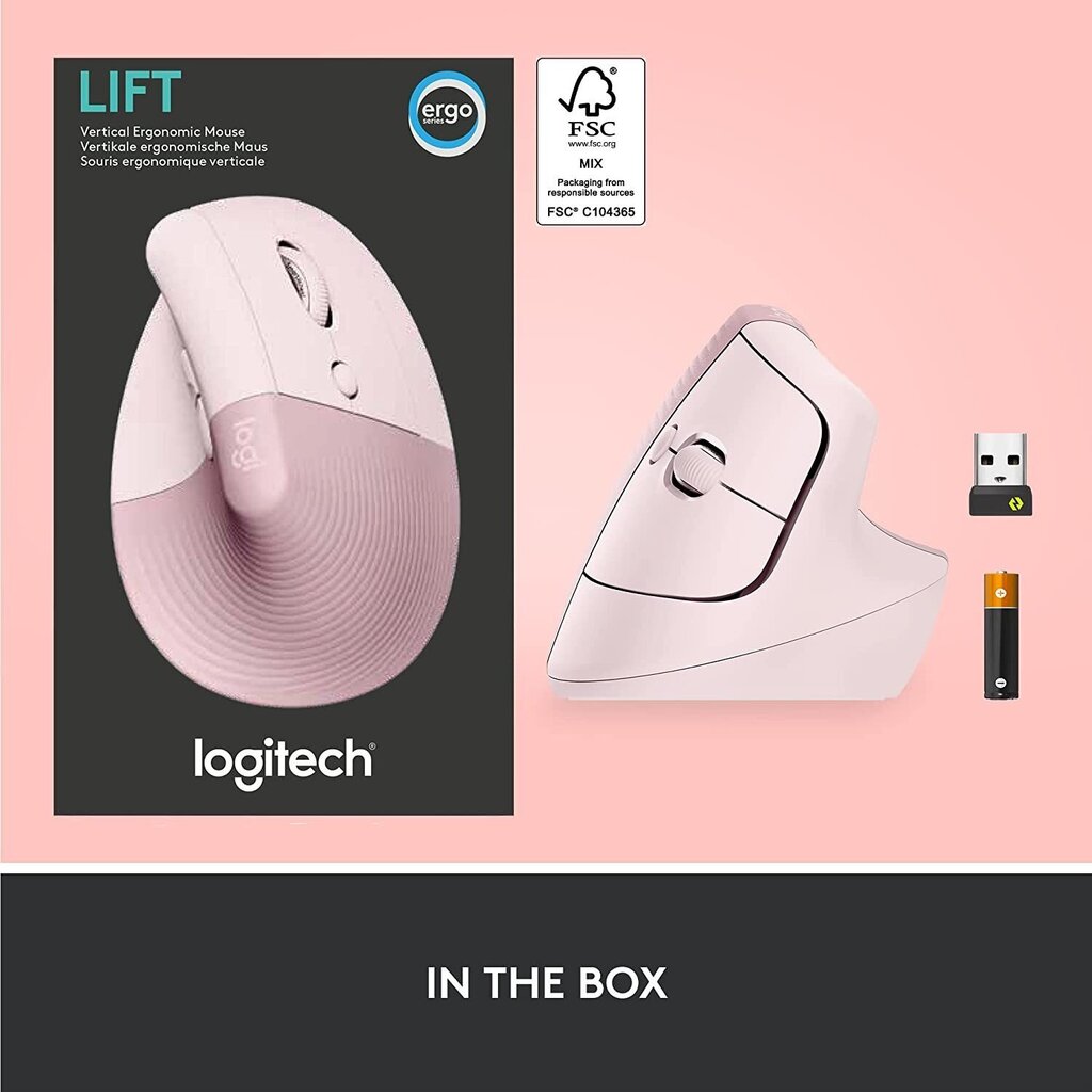 Juhtmevaba hiir Logitech LOGI LIFT , rose/dark rose hind ja info | Hiired | kaup24.ee