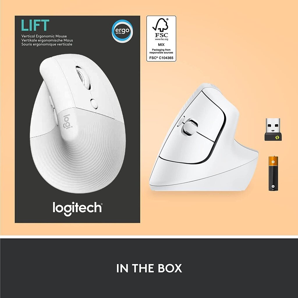 Juhtmevaba hiir Logitech LOGI LIFT , off white/pale grey hind ja info | Hiired | kaup24.ee